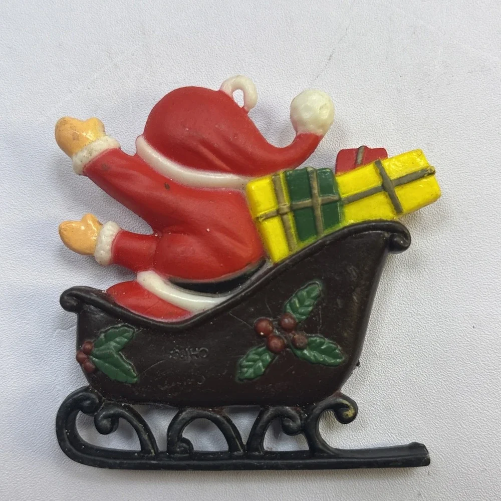 4  Vtg Santa‎ Ornaments Coca Cola Christmas Santa Hallmark 1990s Star Posable